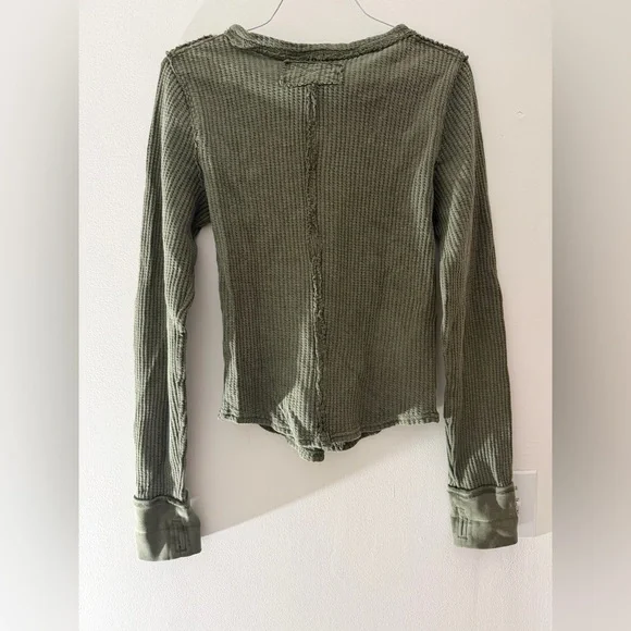 Free People We the Free Roll With It Thermal Long Sleeve Top in Moss Size Large - Picture 11 of 16